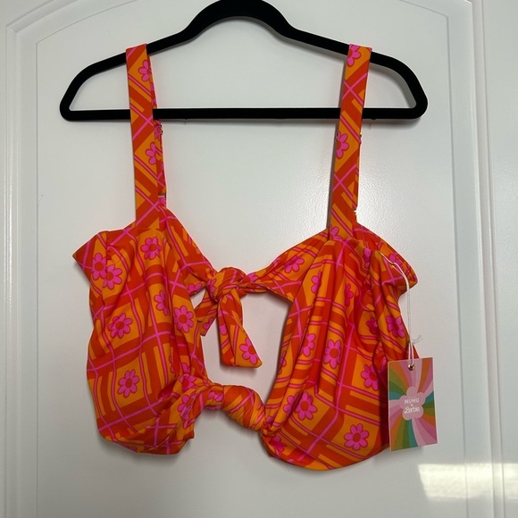 Show Me Your Mumu X Barbie Pink And Orange Retro Floral Bikini set size 3x NWT - Picture 6 of 16